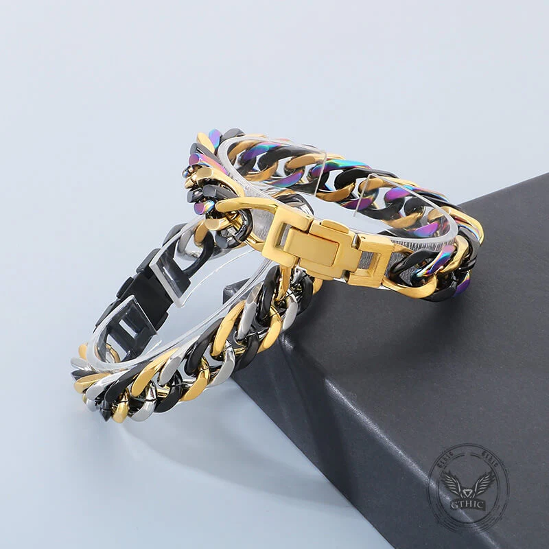 15971-punk-colorful-design-cuban-chain-stainless-steel-bracelet-1.webp Punk Colorful Design Cuban Chain Stainless Steel Bracelet