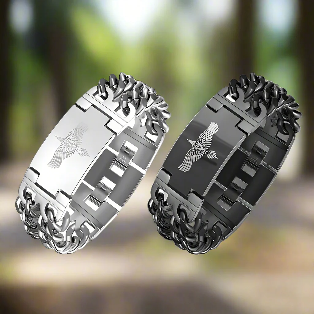 15982-viking-rune-bird-cuban-chain-stainless-steel-bracelet-3.webp Viking Rune Bird Cuban Chain Stainless Steel Bracelet