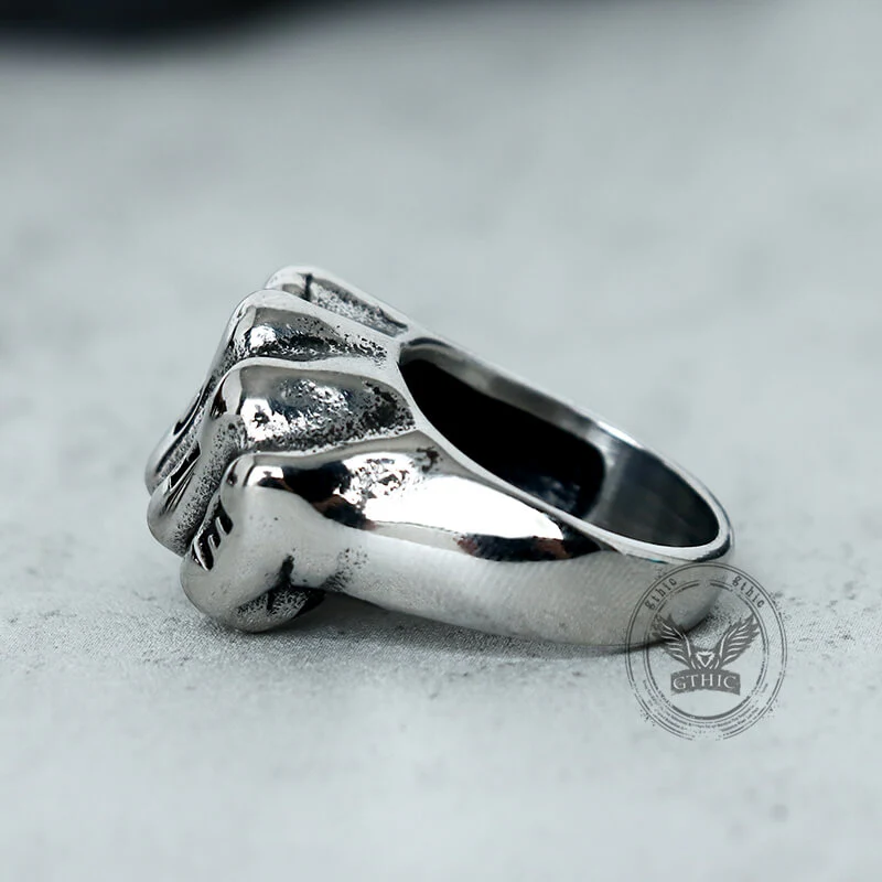 Punk Love Letter Domineering Fist Stainless Steel Ring