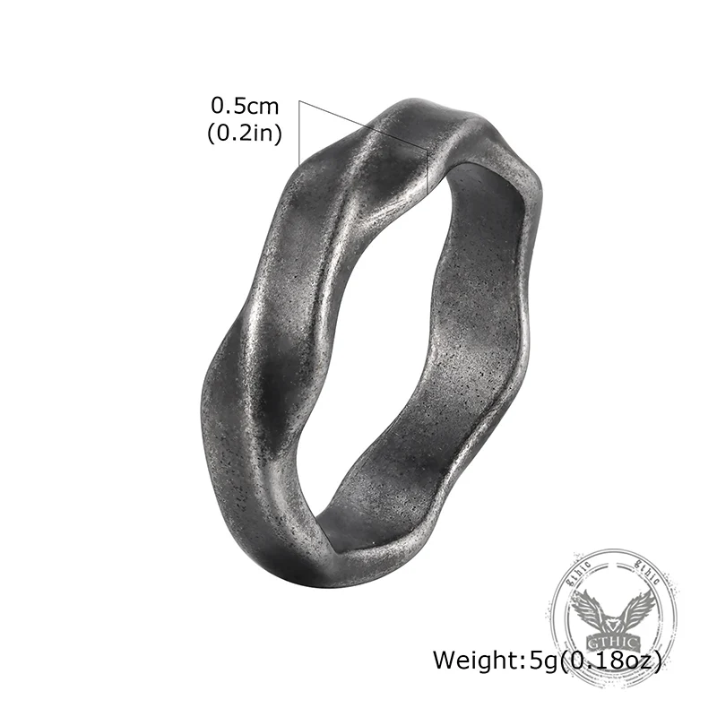 Vintage Simple Twist Pattern Stainless Steel Ring