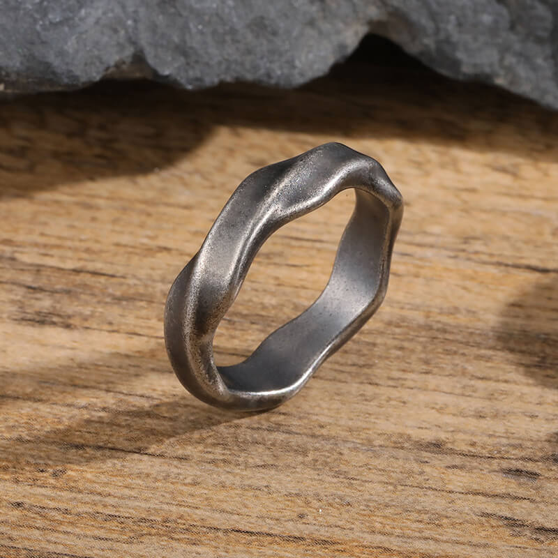 Vintage Simple Twist Pattern Stainless Steel Ring