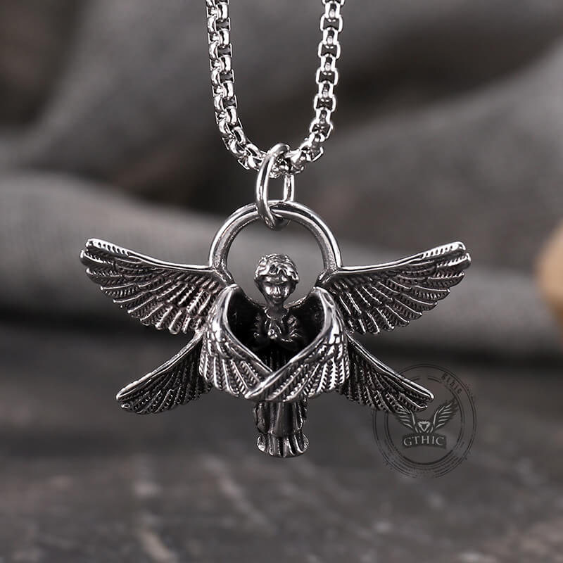 16055-vintage-praying-angel-wings-stainless-steel-pendant-5.jpg Vintage Praying Angel Wings Stainless Steel Pendant