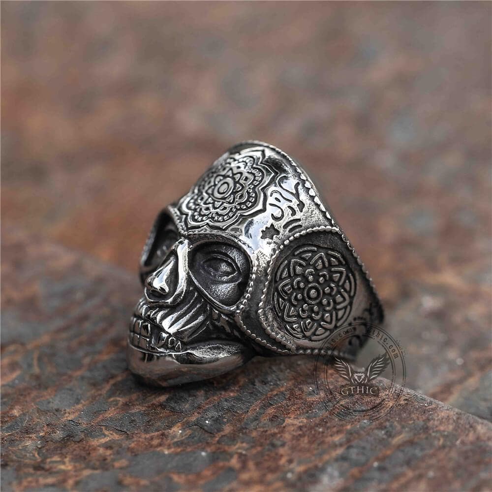 1607-mandala-flower-stainless-steel-skull-ring-4.jpg Mandala Flower Stainless Steel Skull Ring
