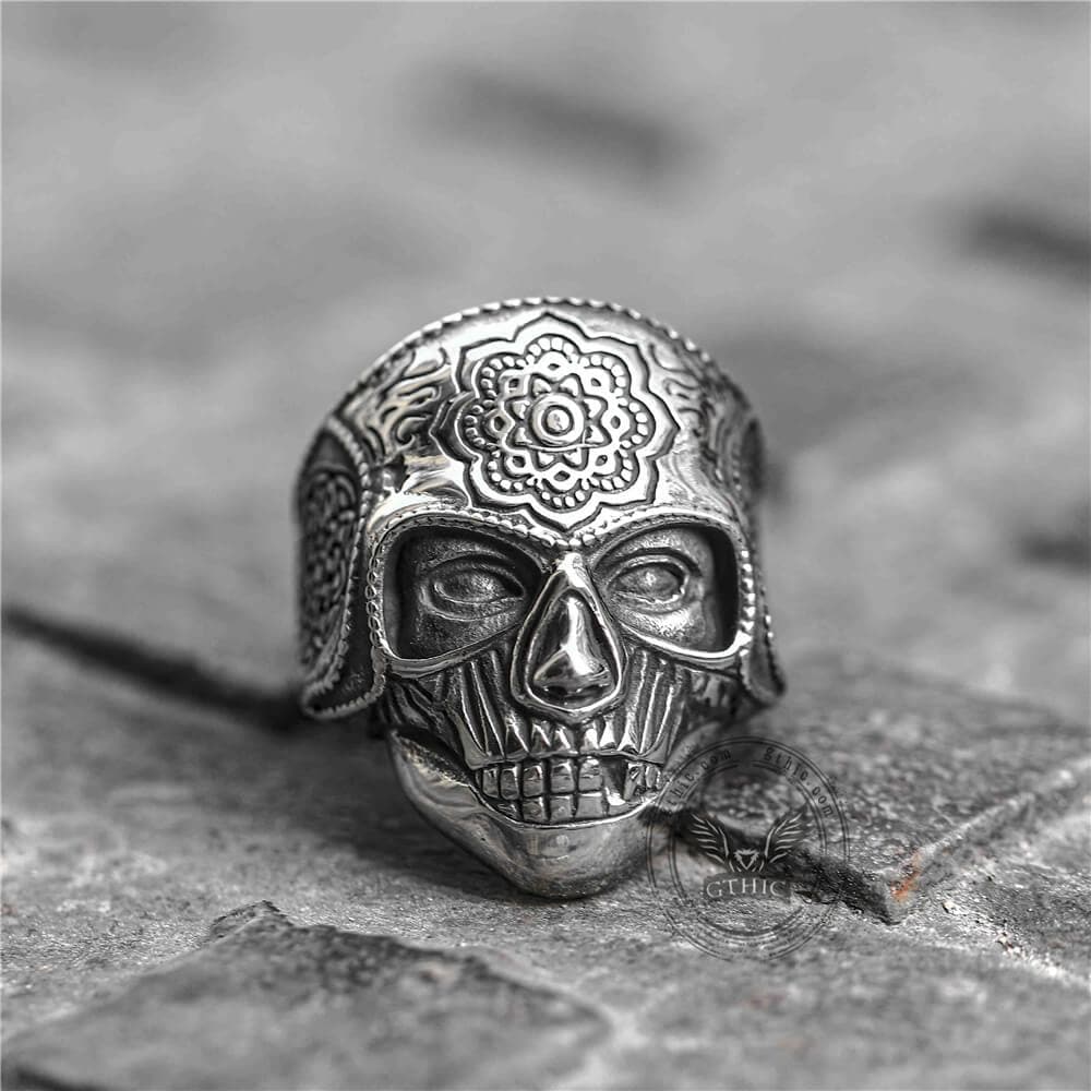 1607-mandala-flower-stainless-steel-skull-ring-5.jpg Mandala Flower Stainless Steel Skull Ring