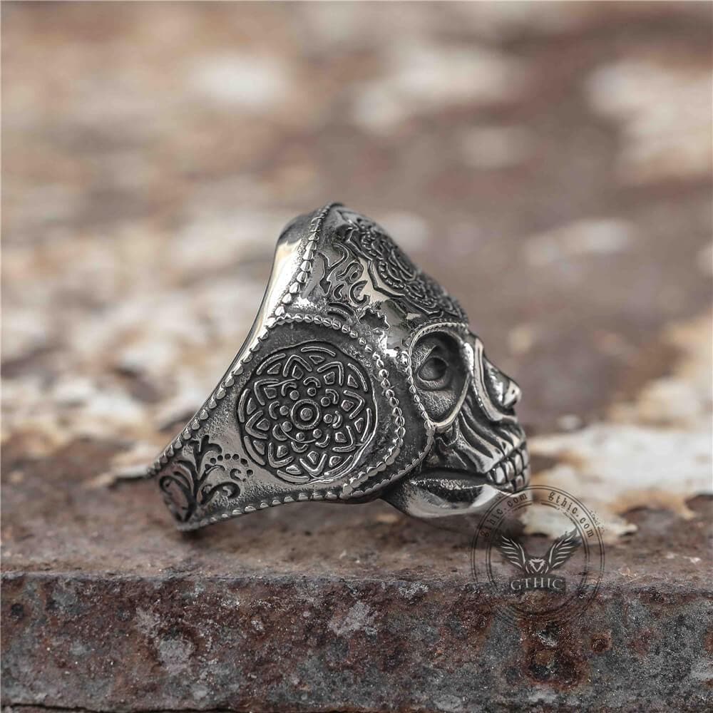 1607-mandala-flower-stainless-steel-skull-ring-6.jpg Mandala Flower Stainless Steel Skull Ring