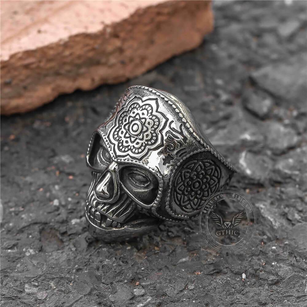1607-mandala-flower-stainless-steel-skull-ring-7.jpg Mandala Flower Stainless Steel Skull Ring
