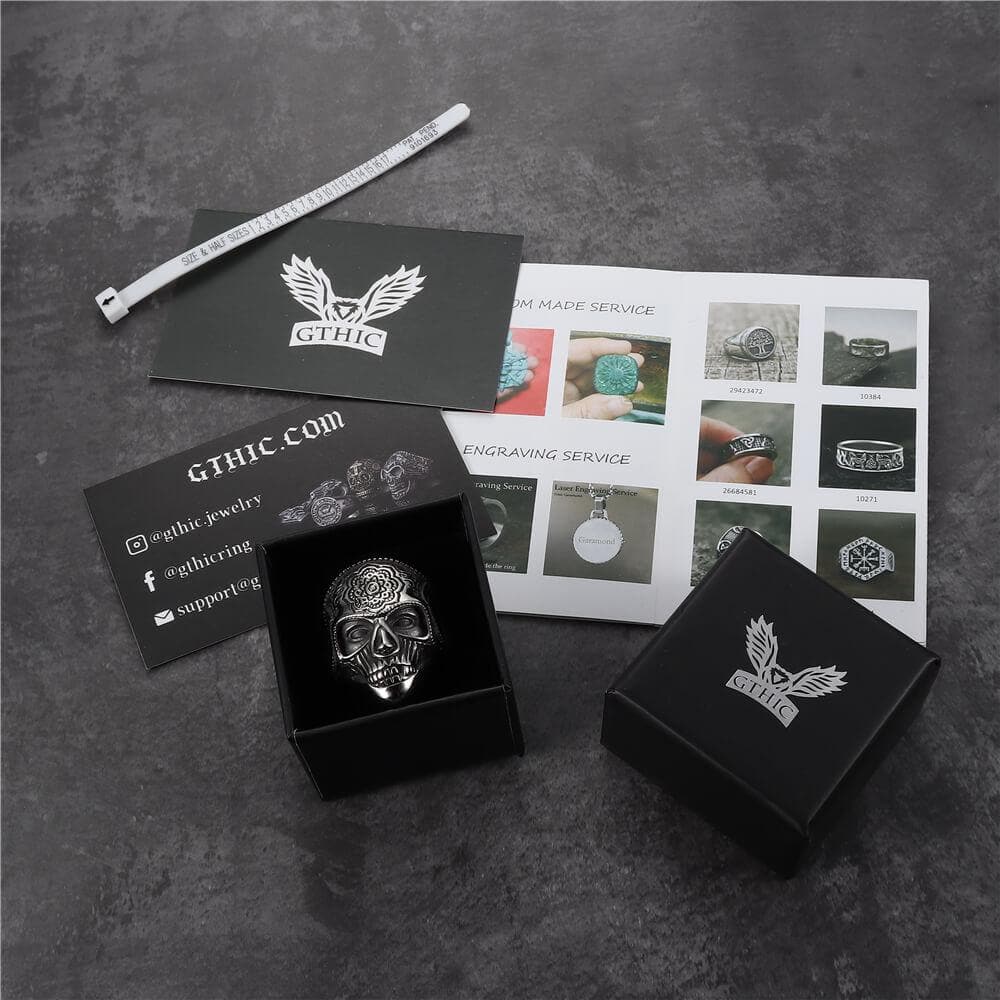 1607-mandala-flower-stainless-steel-skull-ring-9.jpg Mandala Flower Stainless Steel Skull Ring