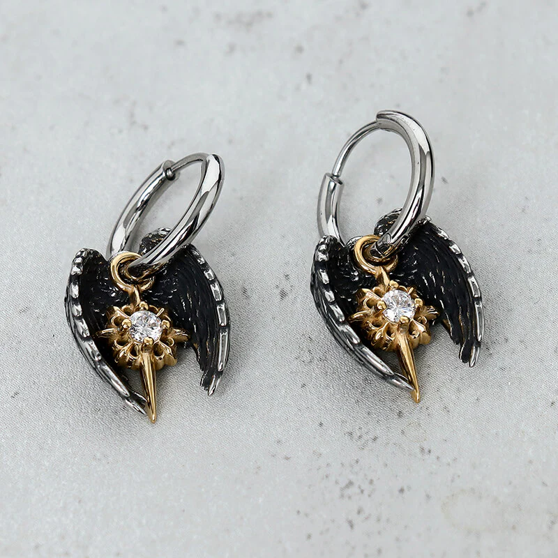 16094-vintage-angel-wing-cross-star-stainless-steel-earrings-5.webp Vintage Angel Wing Cross Star Stainless Steel Earrings
