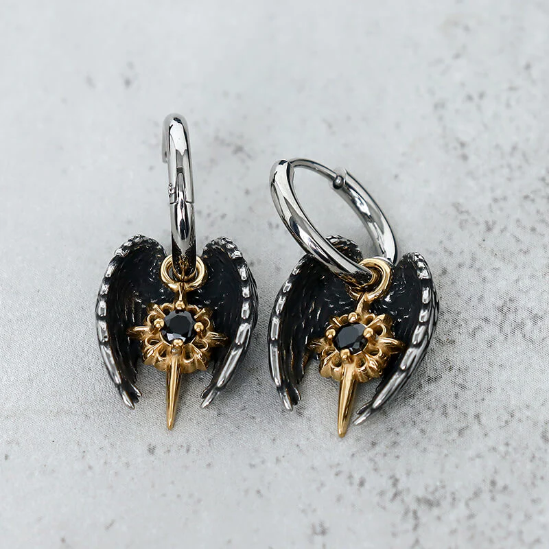 16094-vintage-angel-wing-cross-star-stainless-steel-earrings-6.webp Vintage Angel Wing Cross Star Stainless Steel Earrings