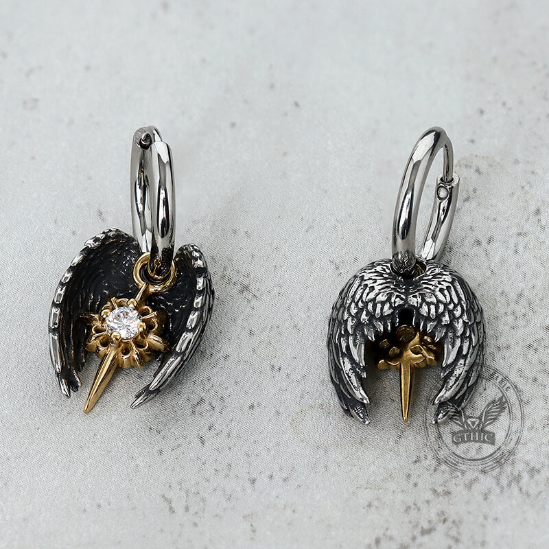 16094-vintage-angel-wing-cross-star-stainless-steel-earrings-7.jpg Vintage Angel Wing Cross Star Stainless Steel Earrings
