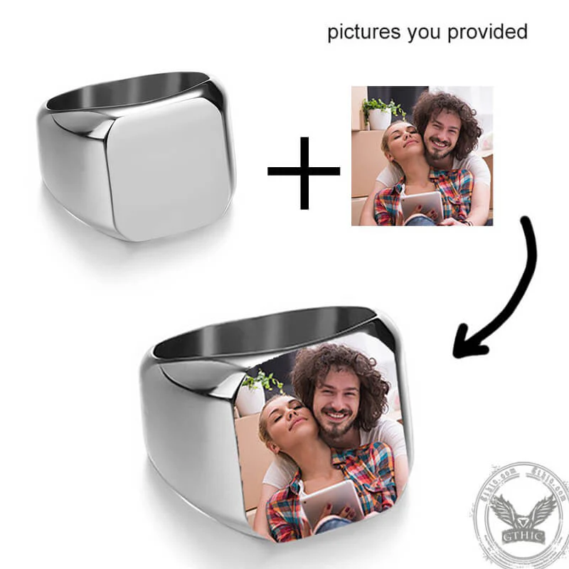 Simple DIY Color Printed Photo Stainless Steel Ring