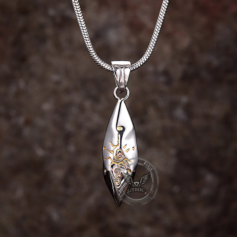 Retro Rhombus Wishing Stone Stainless Steel Pendant