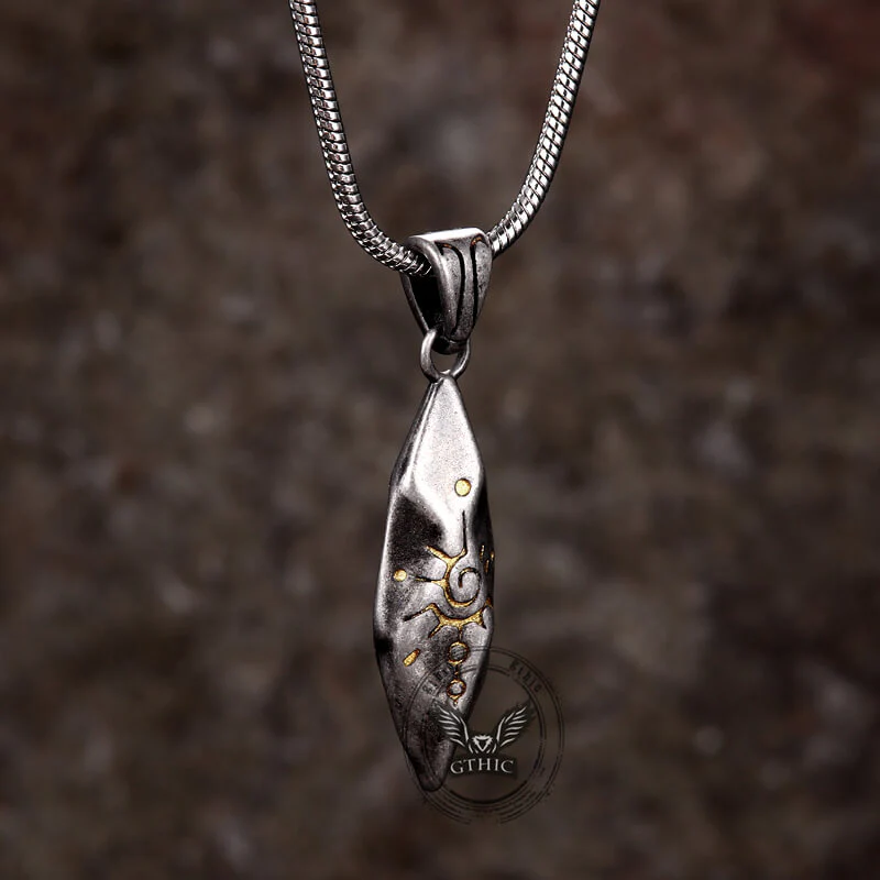 Retro Rhombus Wishing Stone Stainless Steel Pendant