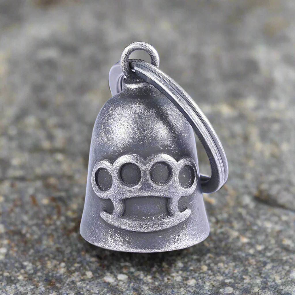 Vintage Knuckle Shape Guardian Bell Stainless Steel Keychain