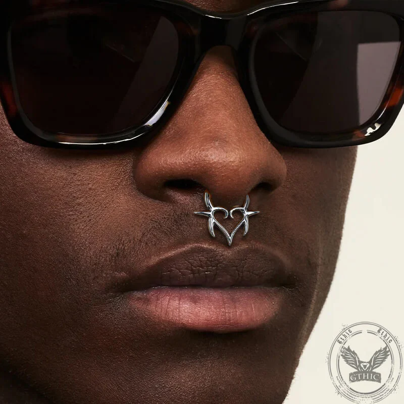 Punk Heart Stainless Steel Nose Ring