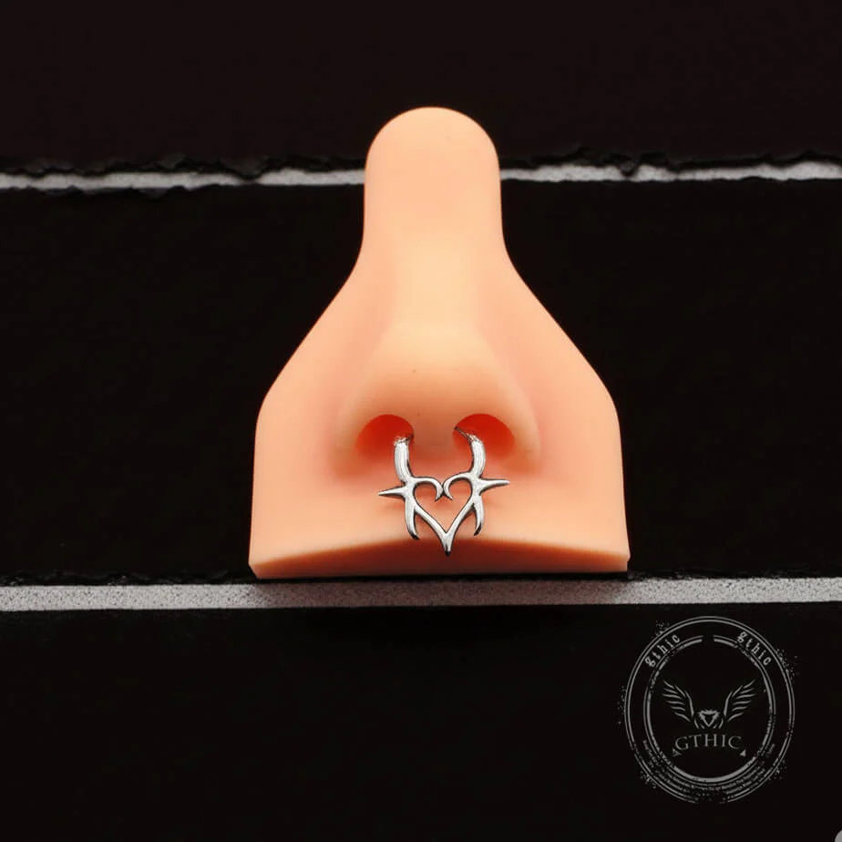 Punk Heart Stainless Steel Nose Ring