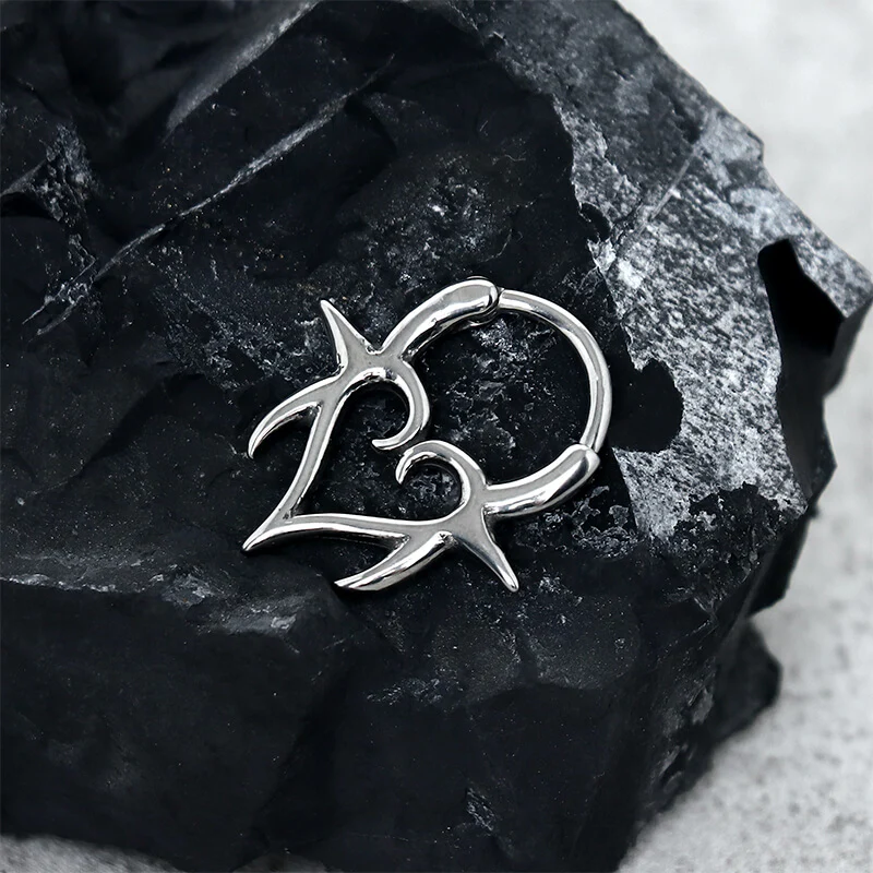 Punk Heart Stainless Steel Nose Ring