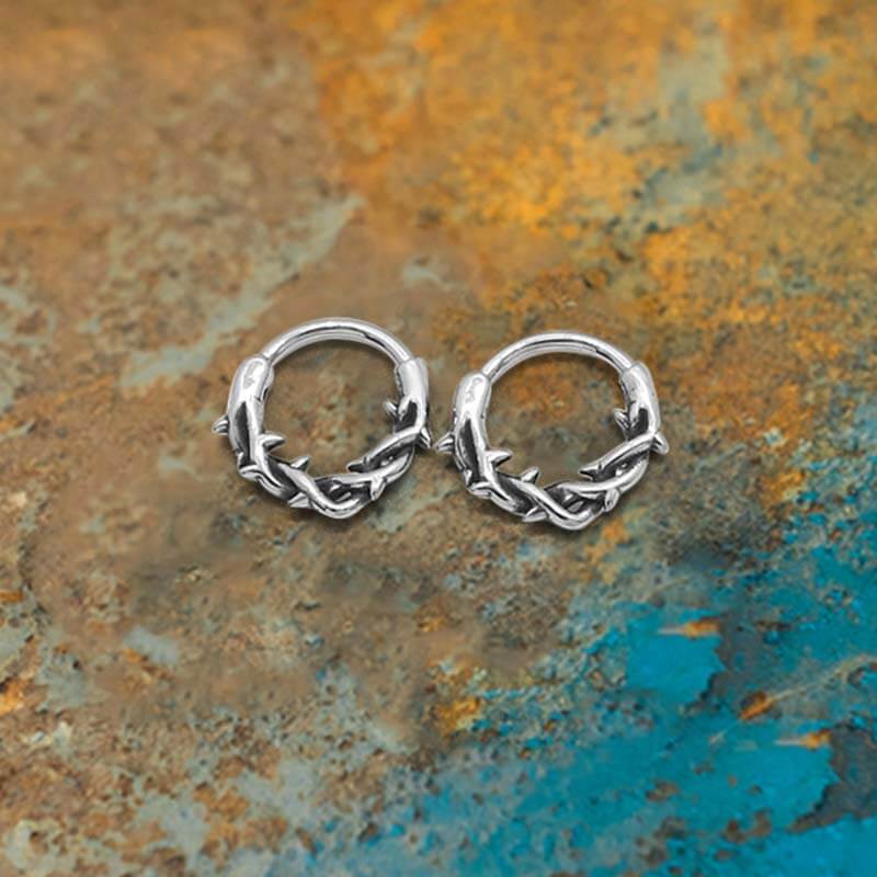 Vintage Thorn Wrapped Stainless Steel Nose Ring