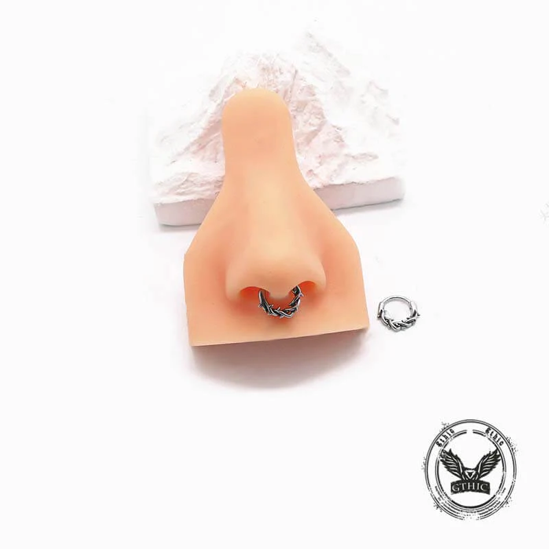 Vintage Thorn Wrapped Stainless Steel Nose Ring