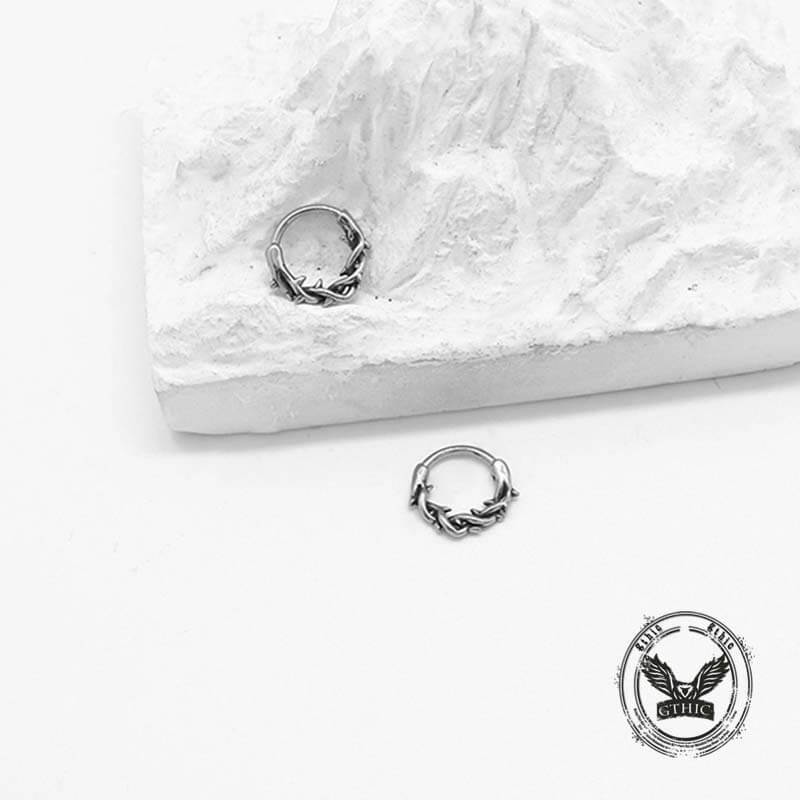 Vintage Thorn Wrapped Stainless Steel Nose Ring