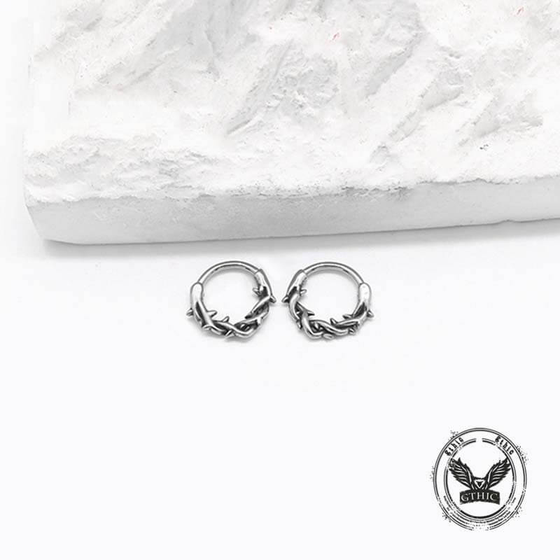 Vintage Thorn Wrapped Stainless Steel Nose Ring