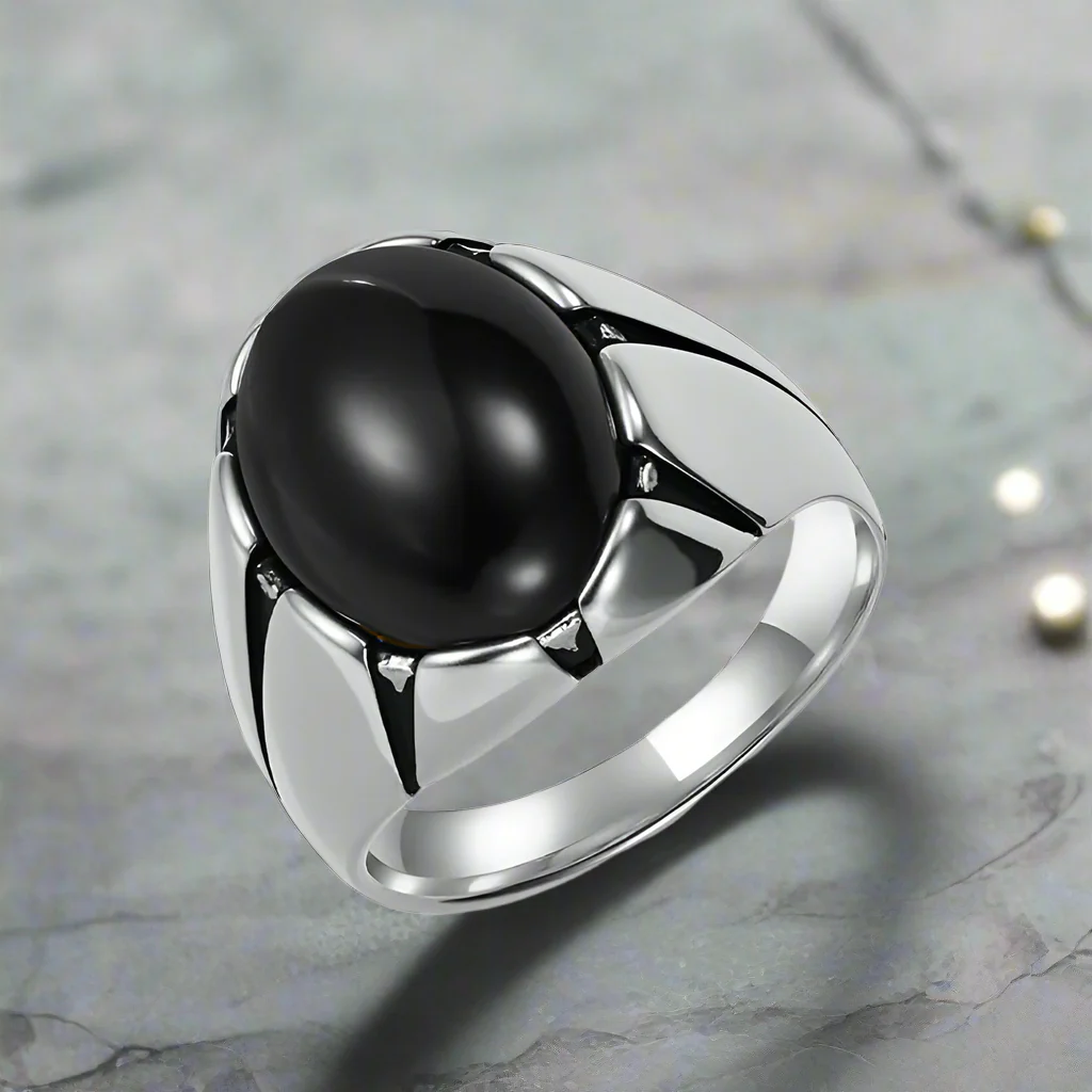 16196-vintage-oval-tiger-eye-gemstone-stainless-steel-ring-10.webp Vintage Oval Tiger Eye Gemstone Stainless Steel Ring