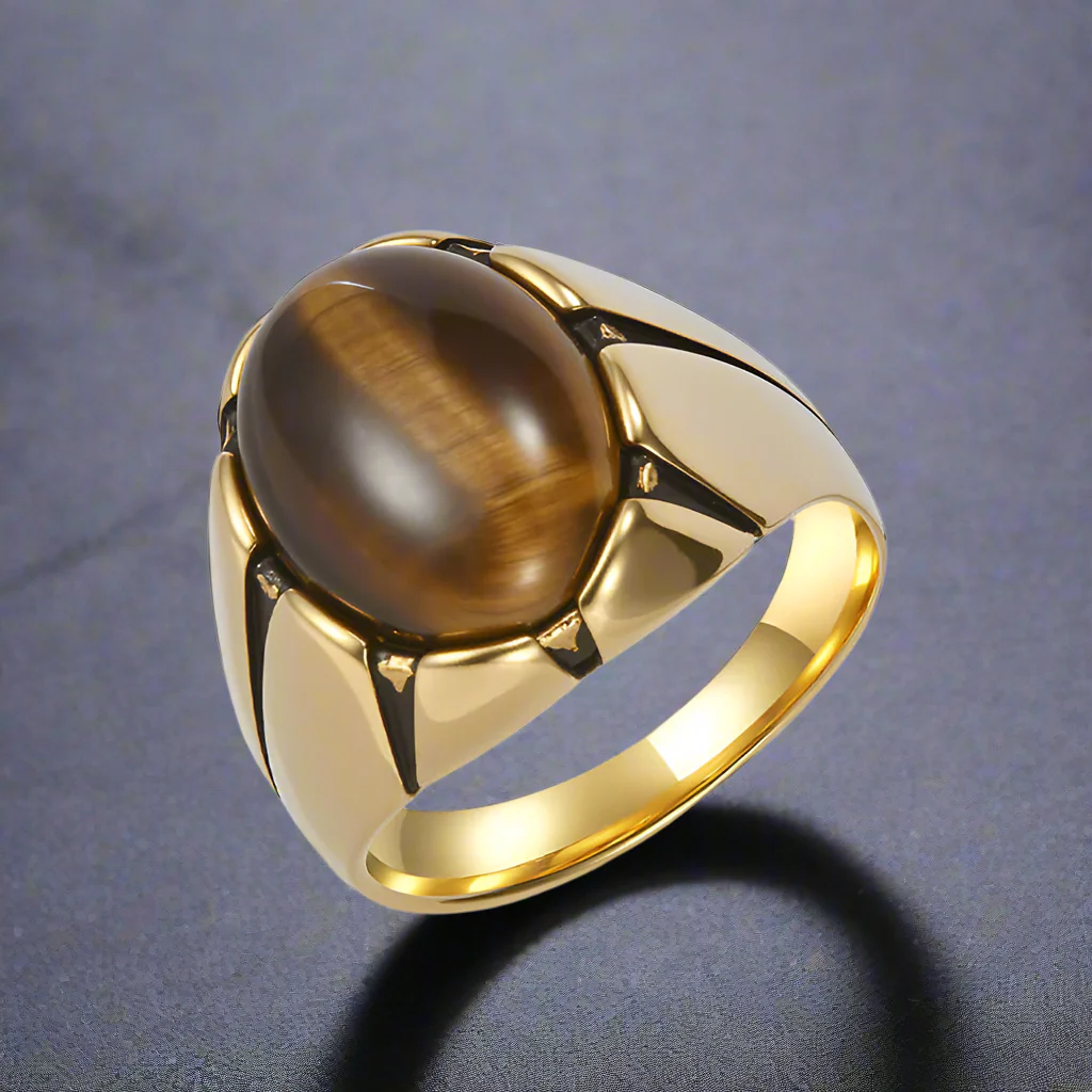 16196-vintage-oval-tiger-eye-gemstone-stainless-steel-ring-7.webp Vintage Oval Tiger Eye Gemstone Stainless Steel Ring