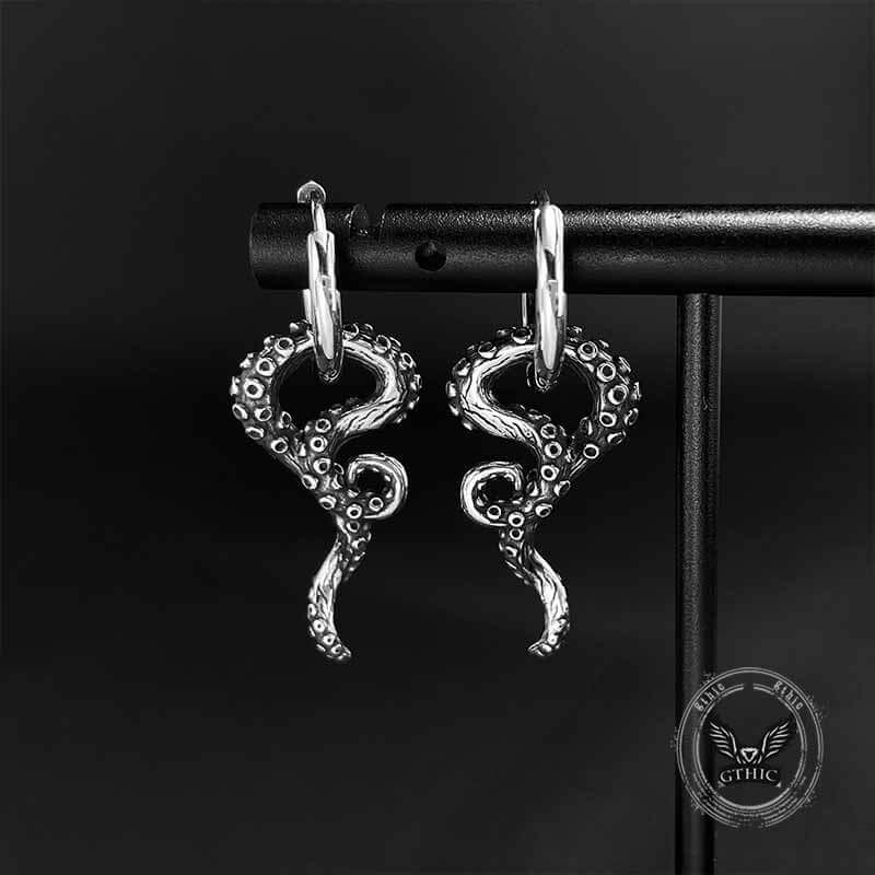Vintage Octopus Tentacle Stainless Steel Earrings