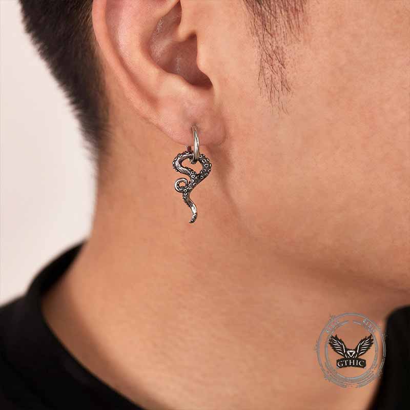 Vintage Octopus Tentacle Stainless Steel Earrings