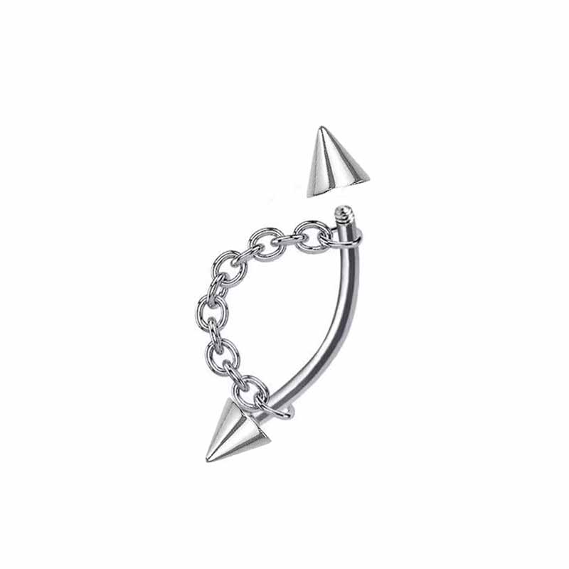 Simple Chain Ball Cone Stainless Steel Lip Piercing