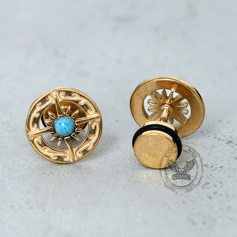 16240-vintage-turquoise-compass-stainless-steel-earrings-8.webp Vintage Turquoise Compass Stainless Steel Earrings