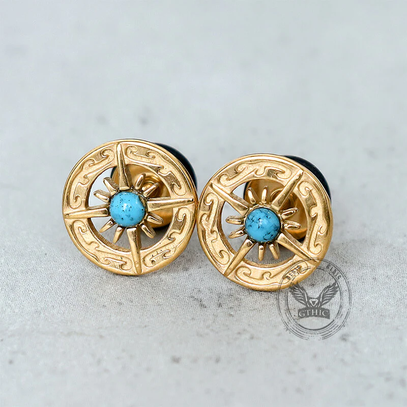 16240-vintage-turquoise-compass-stainless-steel-earrings-9.webp Vintage Turquoise Compass Stainless Steel Earrings