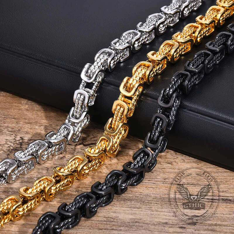 16256-vintage-byzantine-twist-stainless-steel-bracelet-1.webp Vintage Byzantine Twist Stainless Steel Bracelet