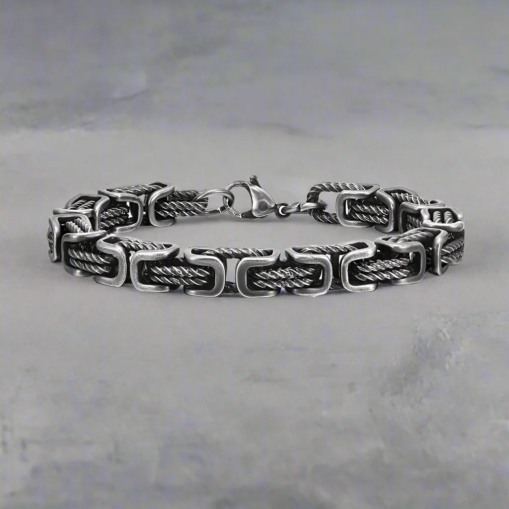 16256-vintage-byzantine-twist-stainless-steel-bracelet-10.webp Vintage Byzantine Twist Stainless Steel Bracelet