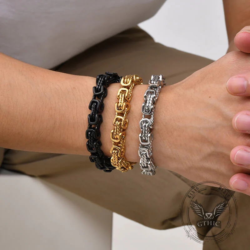 16256-vintage-byzantine-twist-stainless-steel-bracelet-2.webp Vintage Byzantine Twist Stainless Steel Bracelet