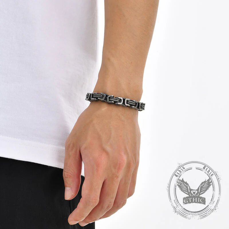 16256-vintage-byzantine-twist-stainless-steel-bracelet-3.webp Vintage Byzantine Twist Stainless Steel Bracelet