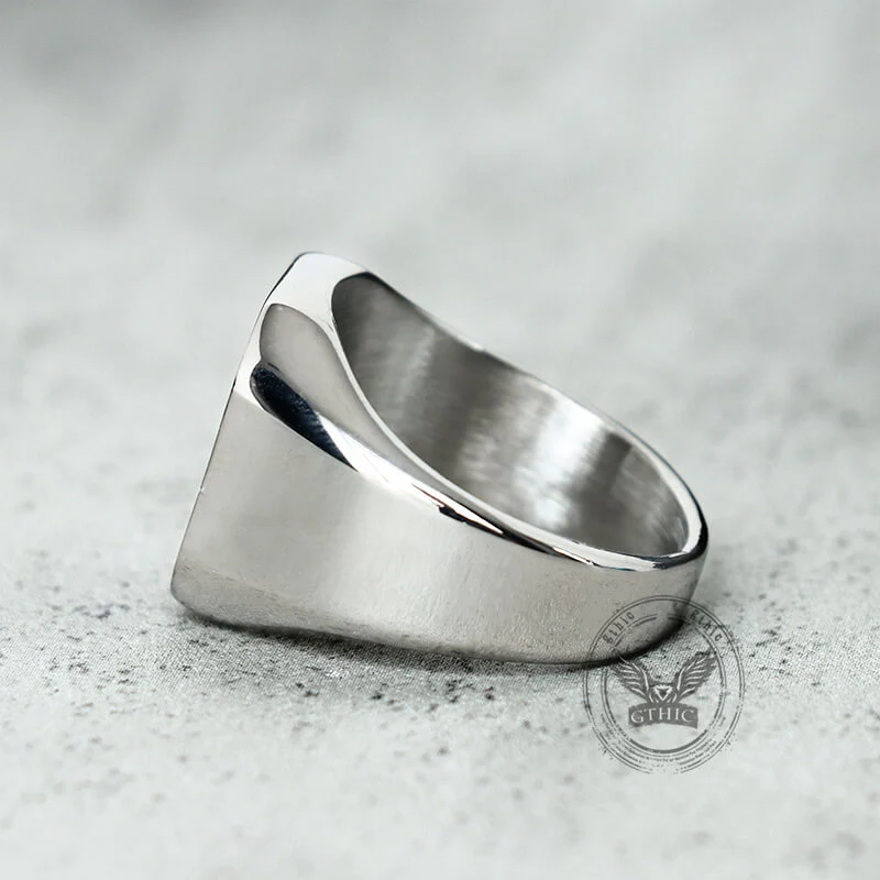 Simple Square Colorful Gemstone Stainless Steel Ring