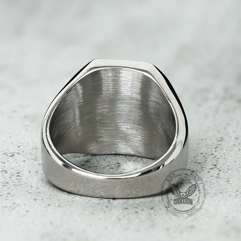 Simple Square Colorful Gemstone Stainless Steel Ring