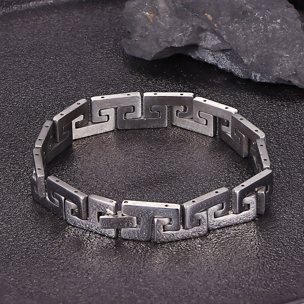 Punk Great Wall Pattern Stainless Steel Bracelet