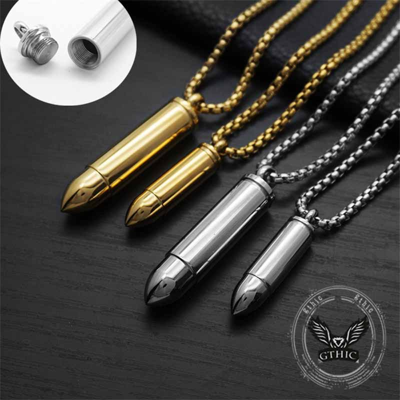 Simple Bullet Stainless Steel Openable Pendant