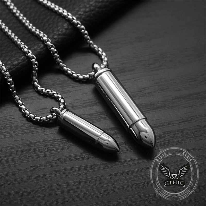 Simple Bullet Stainless Steel Openable Pendant