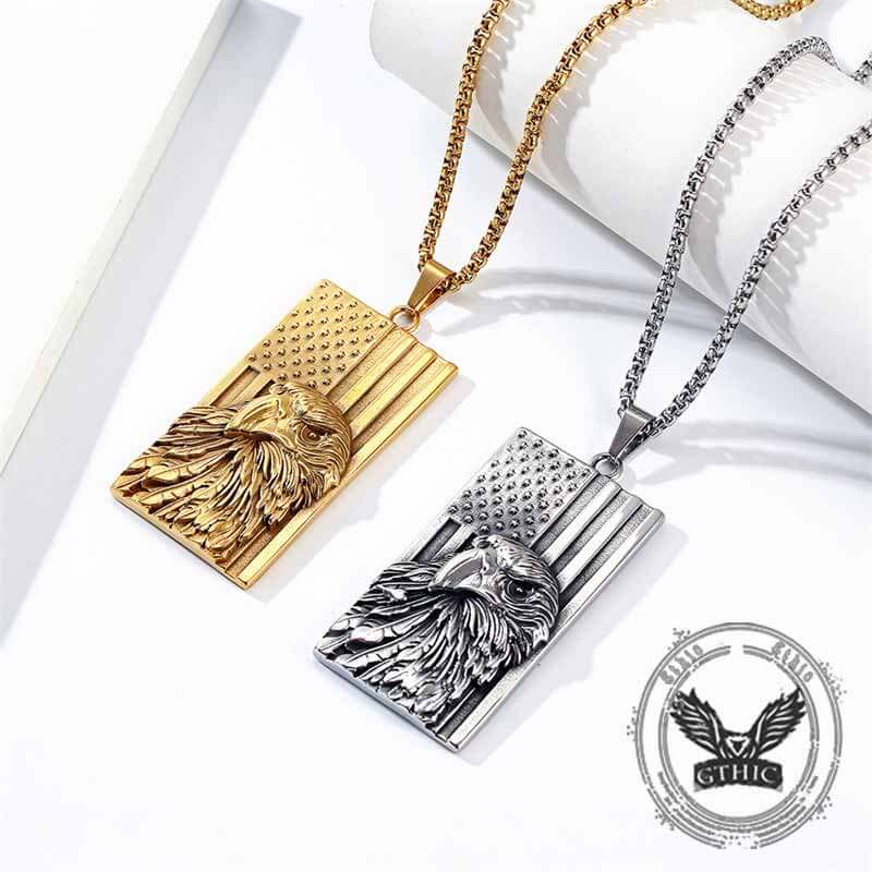 16418-american-flag-bald-eagle-stainless-steel-pendant-1.jpg American Flag Bald Eagle Stainless Steel Pendant