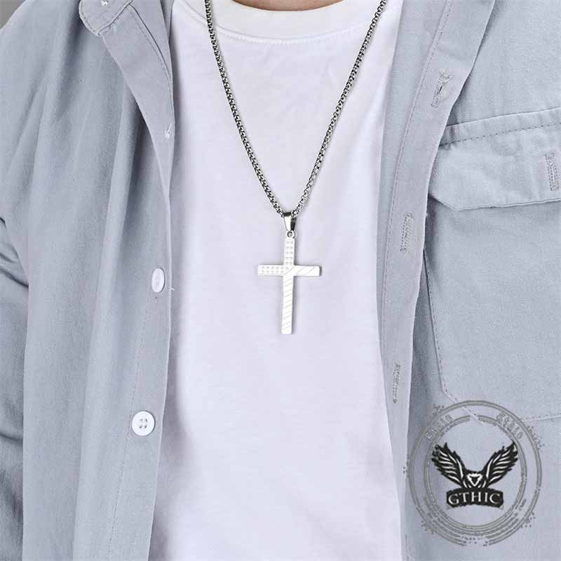 American Flag Cross Stainless Steel Pendant