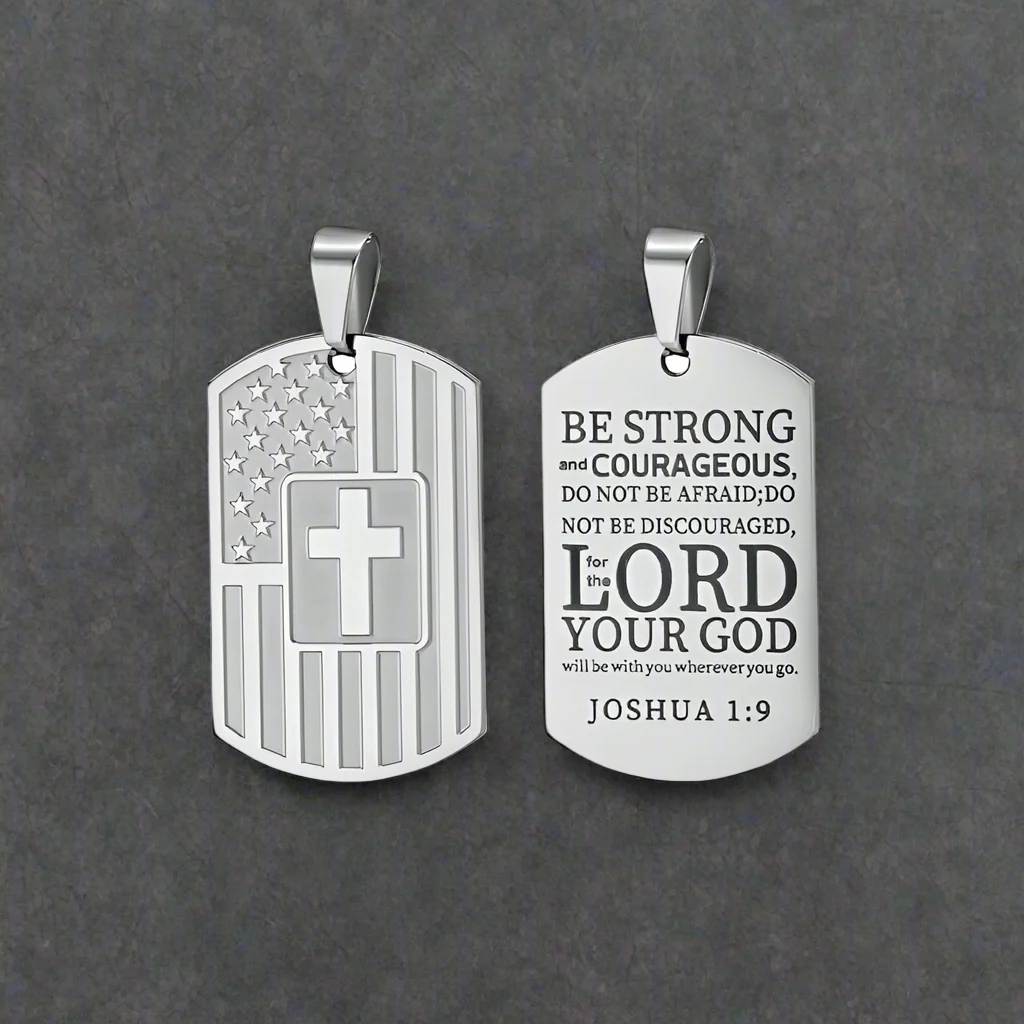 Cross American Flag Stainless Steel Military Brand Pendant