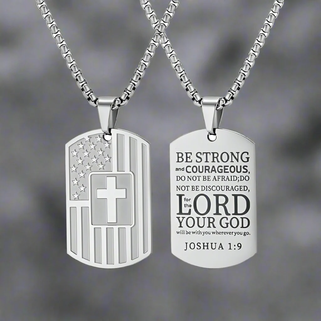 Cross American Flag Stainless Steel Military Brand Pendant