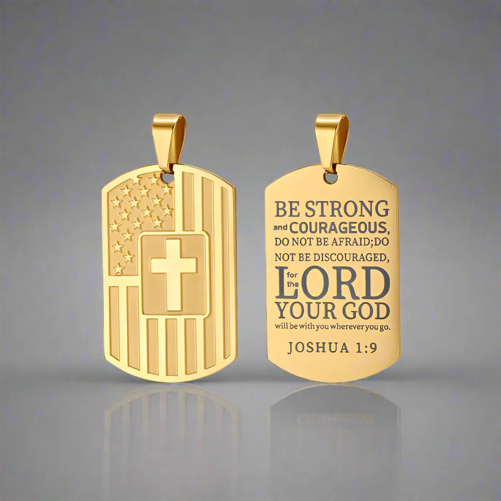 Cross American Flag Stainless Steel Military Brand Pendant