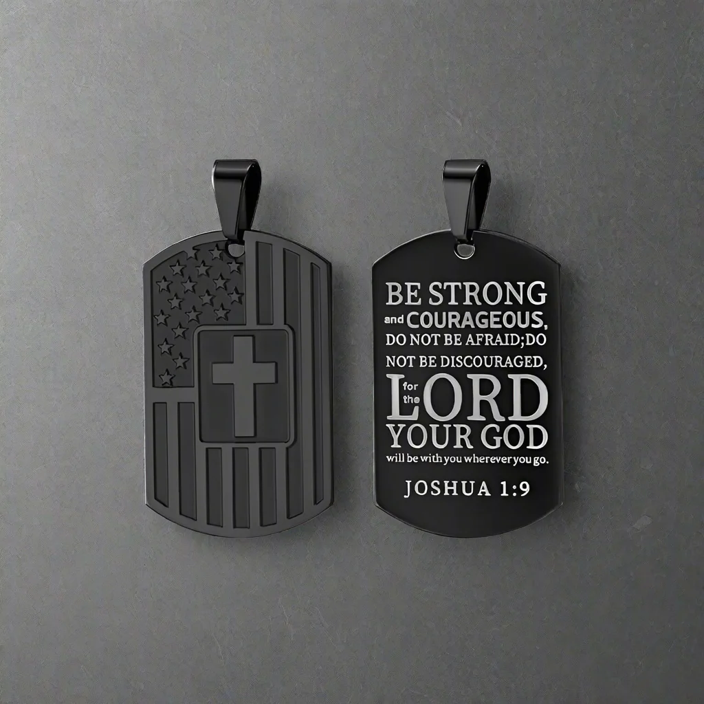 Cross American Flag Stainless Steel Military Brand Pendant