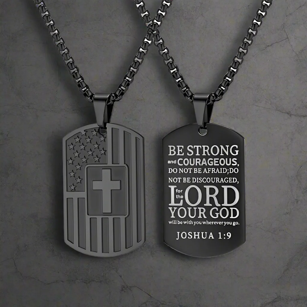 Cross American Flag Stainless Steel Military Brand Pendant