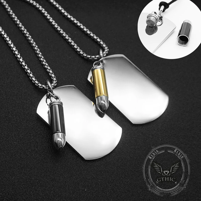 Punk Openable Bullet Military Brand Stainless Steel Pendant