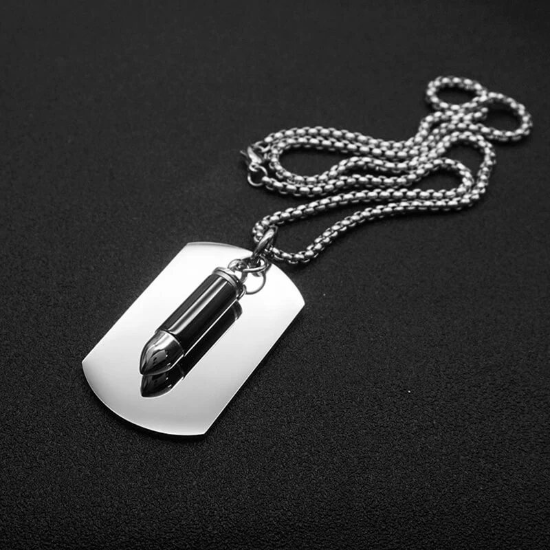 Punk Openable Bullet Military Brand Stainless Steel Pendant